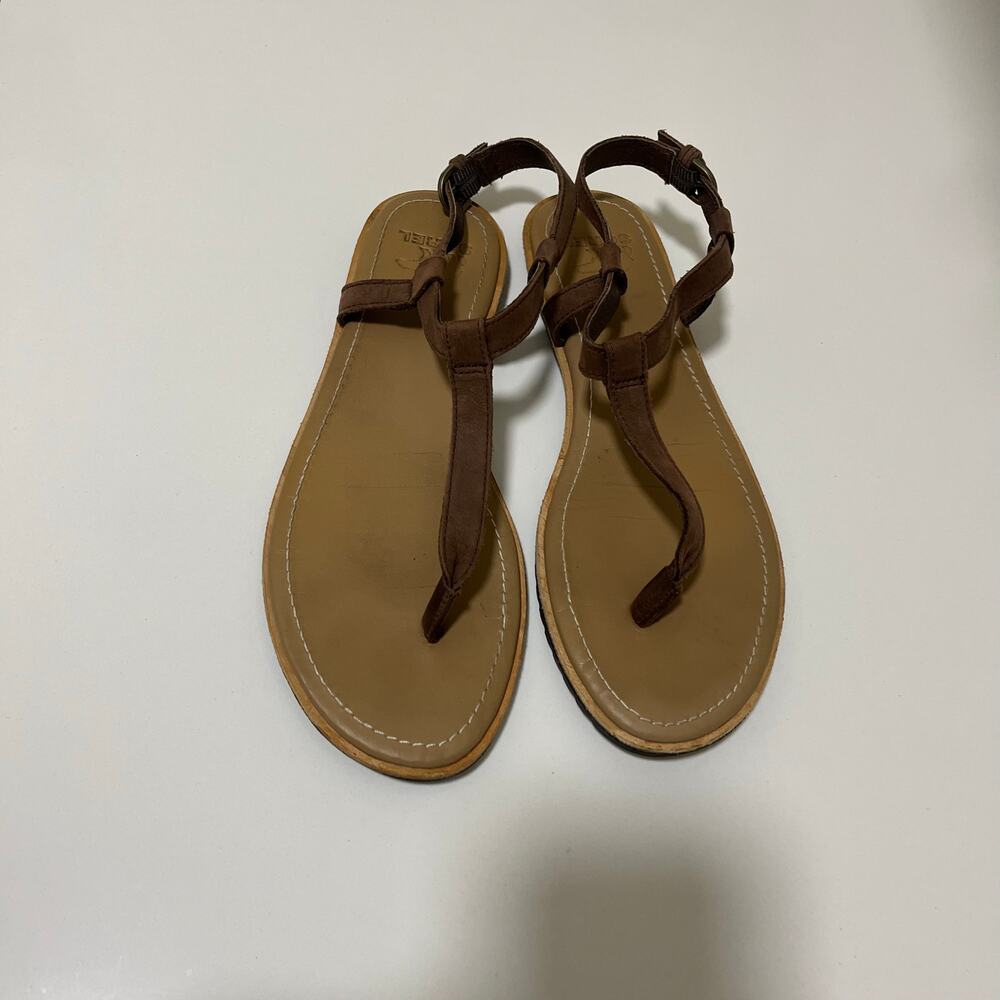 Sorel Bailee TStrap Brown Leather Sandals Size 8.5 - Picture 2 of 6